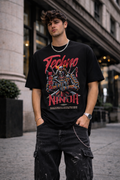 Мъжка овърсайз тениска Techno Ninja с streetwear принт | Brave88