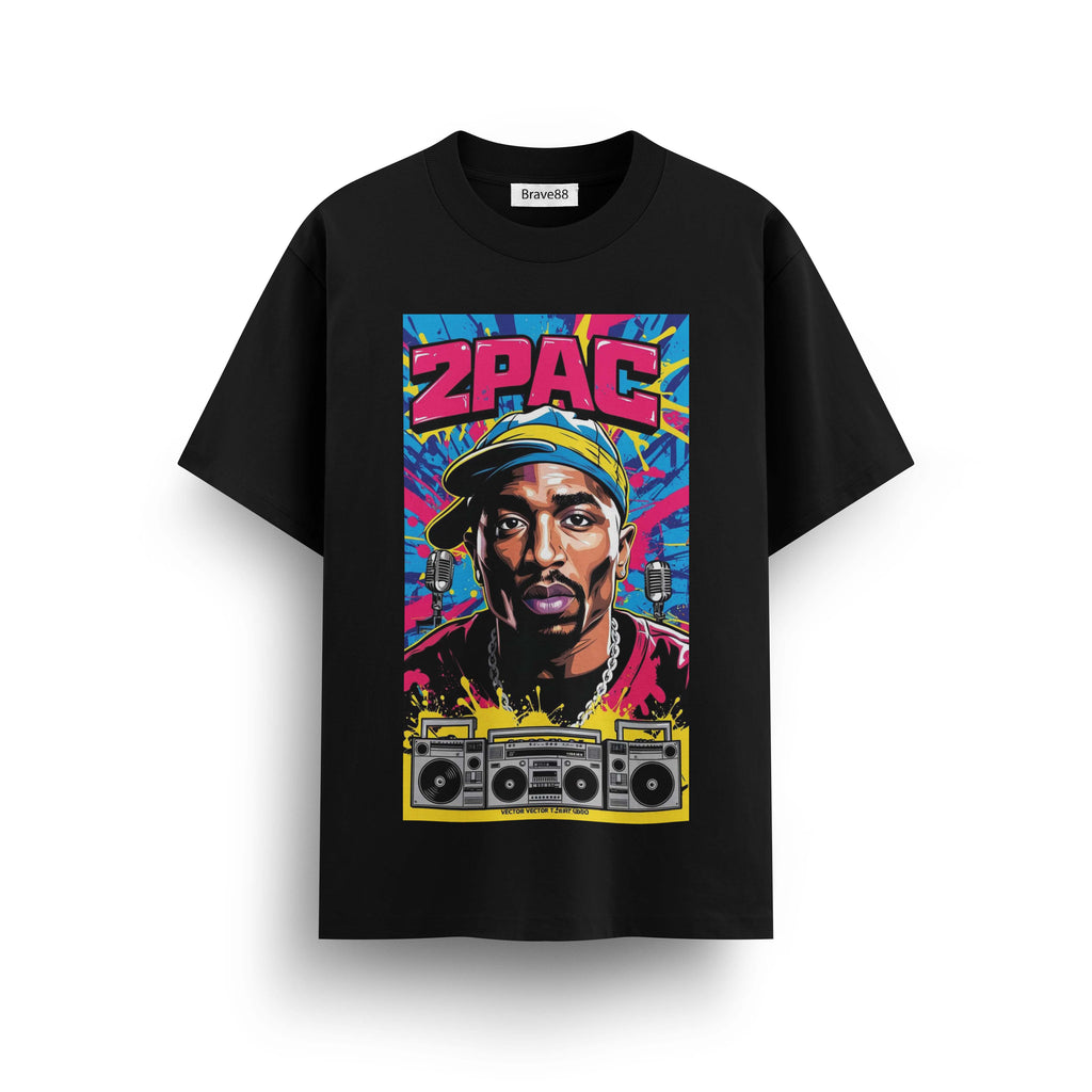 Мъжка овърсайз тениска BRAVE – SHAKUR vibe– streetwear  | Brave88 (Копие)
