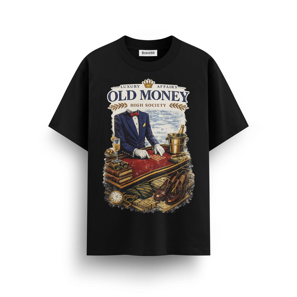 Мъжка овърсайз тениска Vintage Gentleman – streetwear  | Brave88
