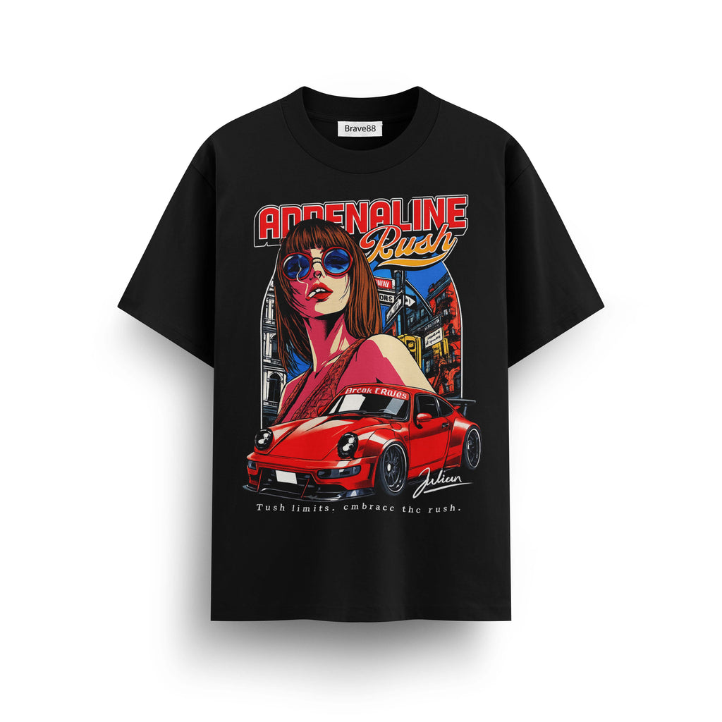 Мъжка овърсайз тениска Adrenaline Rush – streetwear  | Brave88 (Копие)