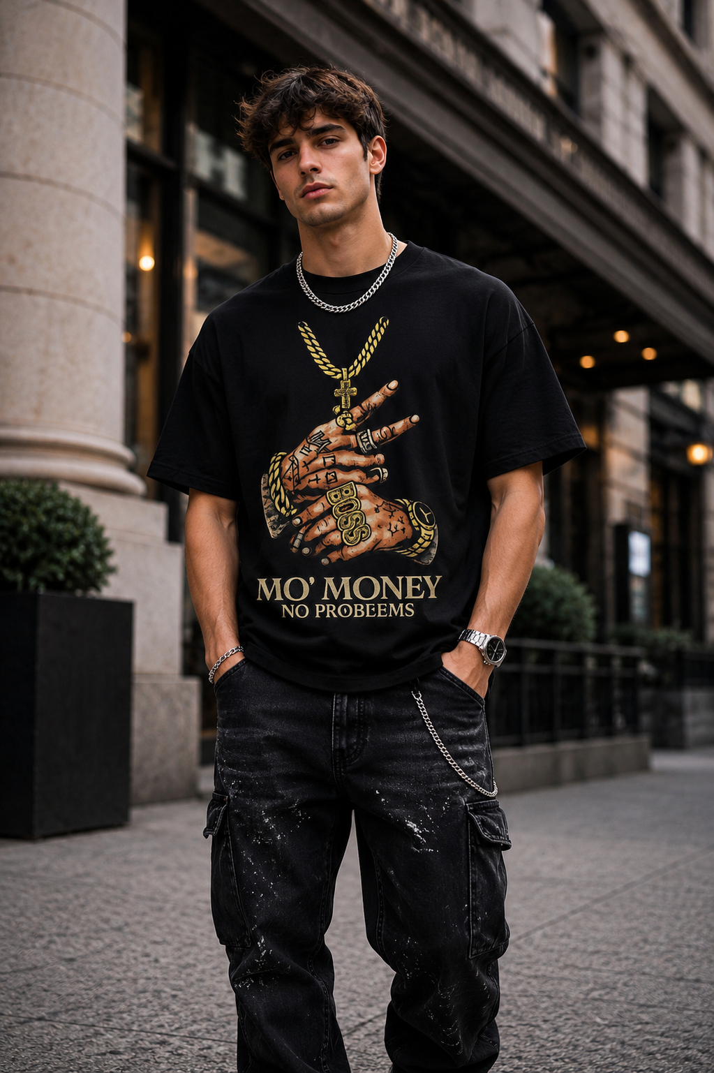 Мъжка овърсайз тениска Crimson Heart – streetwear  | Brave88
