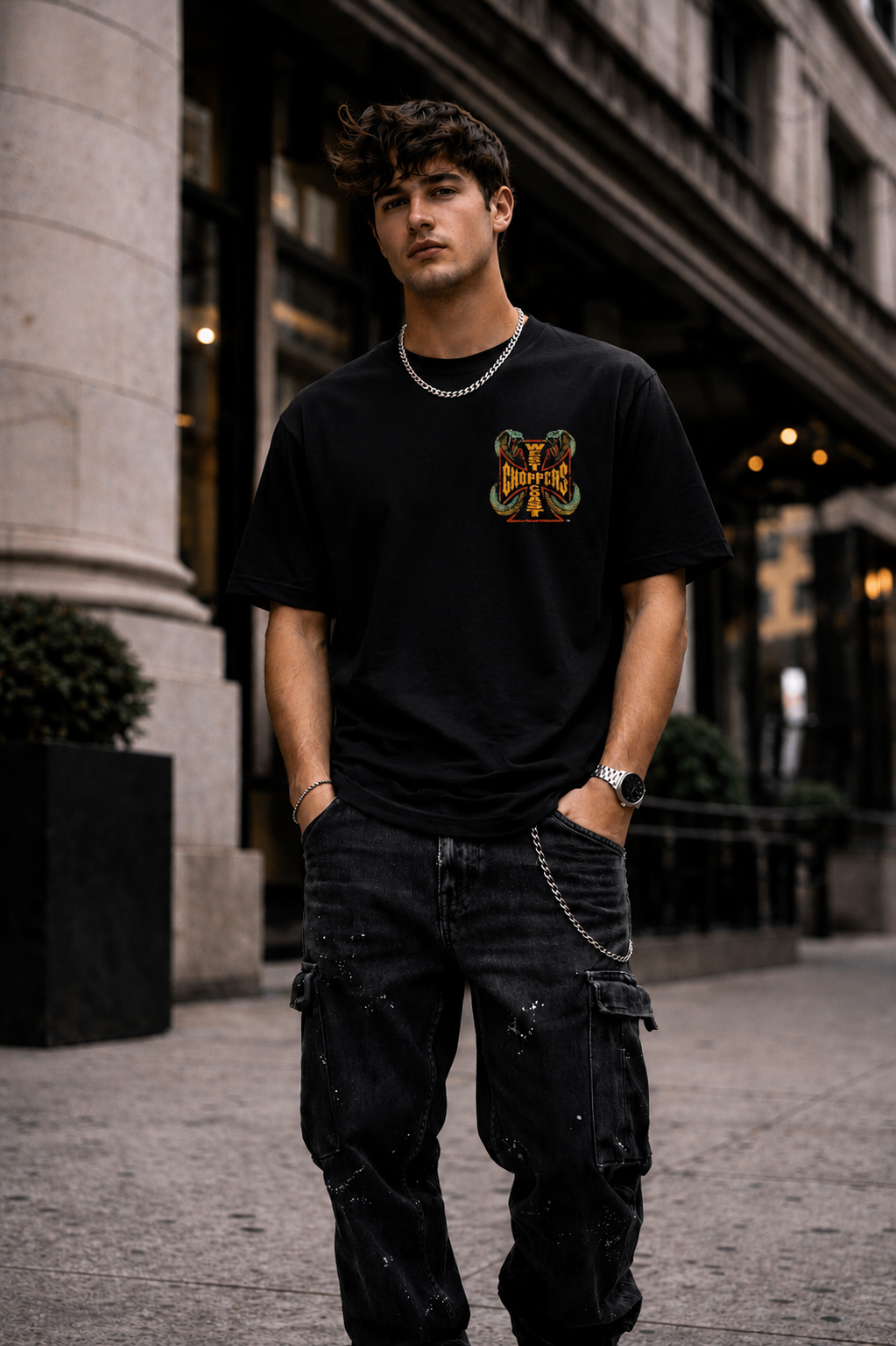 Мъжка овърсайз тениска Viper Cross – streetwear  | Brave88