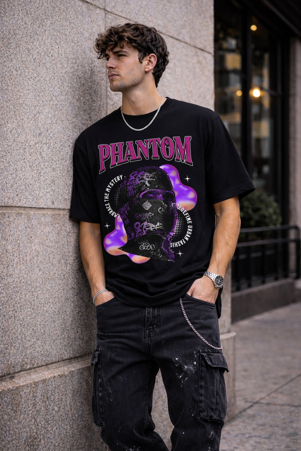 Мъжка овърсайз тениска Phantom Streetwear | Brave88