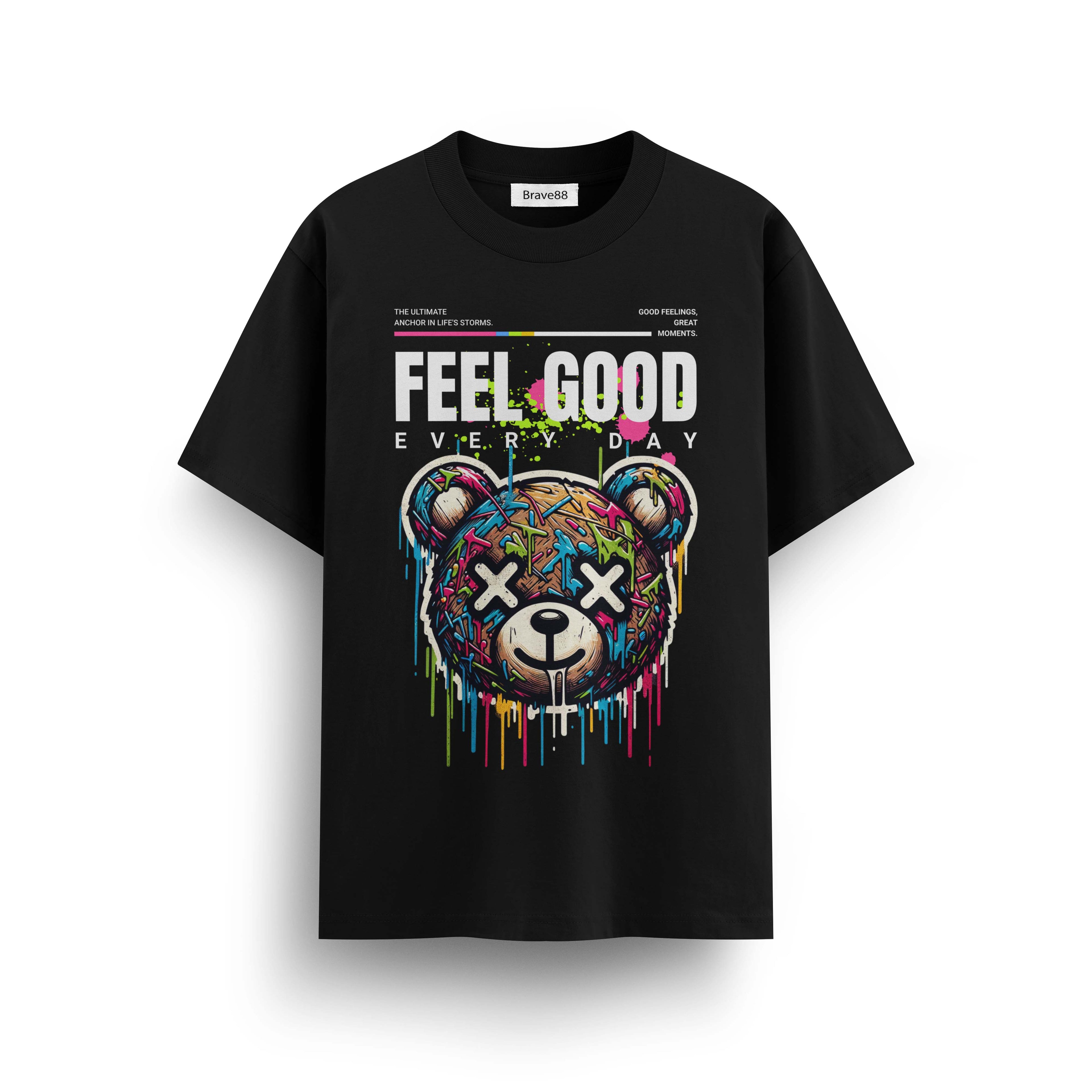 Мъжка овърсайз тениска Feel Good Every Day | Brave88