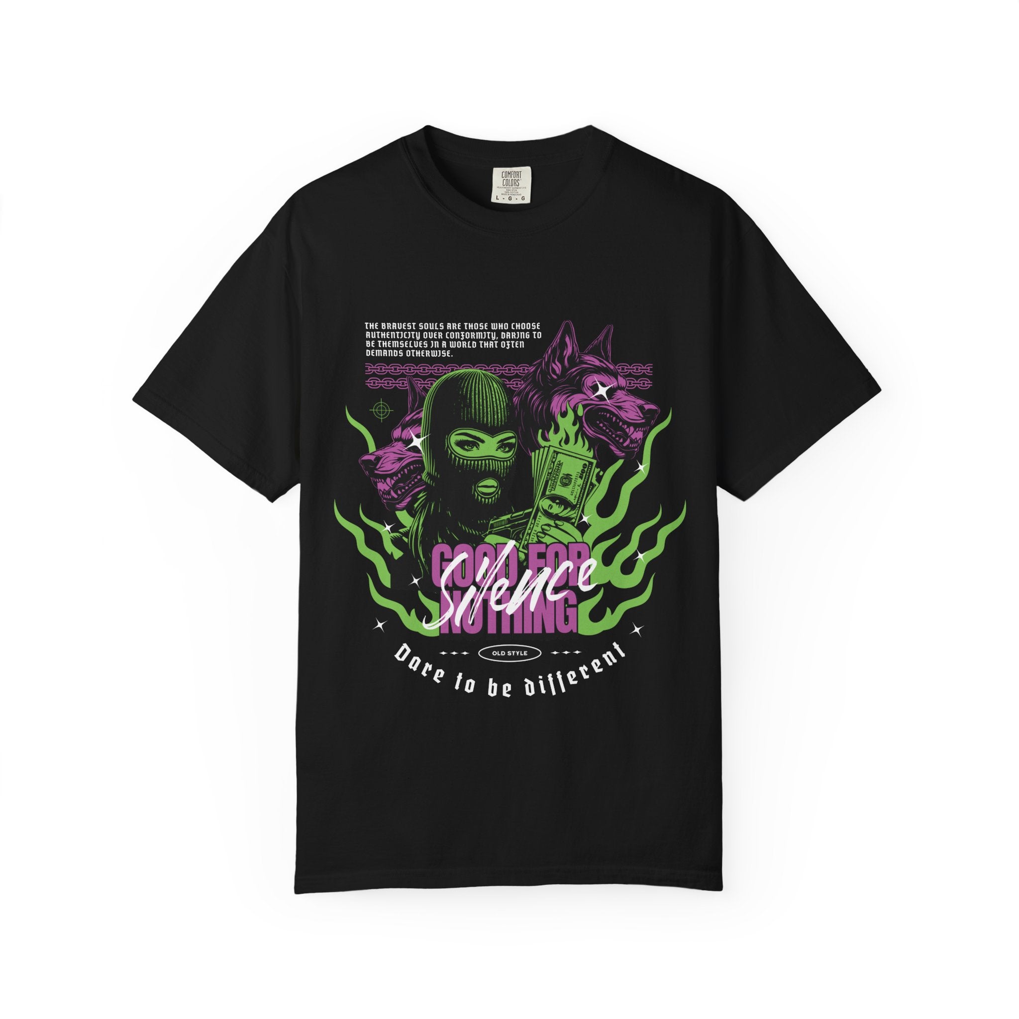 Мъжка овърсайз тениска Silent Power – streetwear  | Brave88