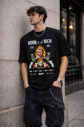 Мъжка овърсайз тениска  Born To Be Rich  – streetwear  | Brave88