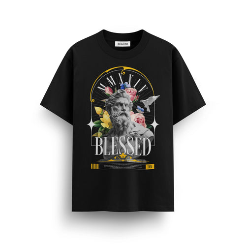 Мъжка овърсайз тениска Blessed Mind  – streetwear  | Brave88