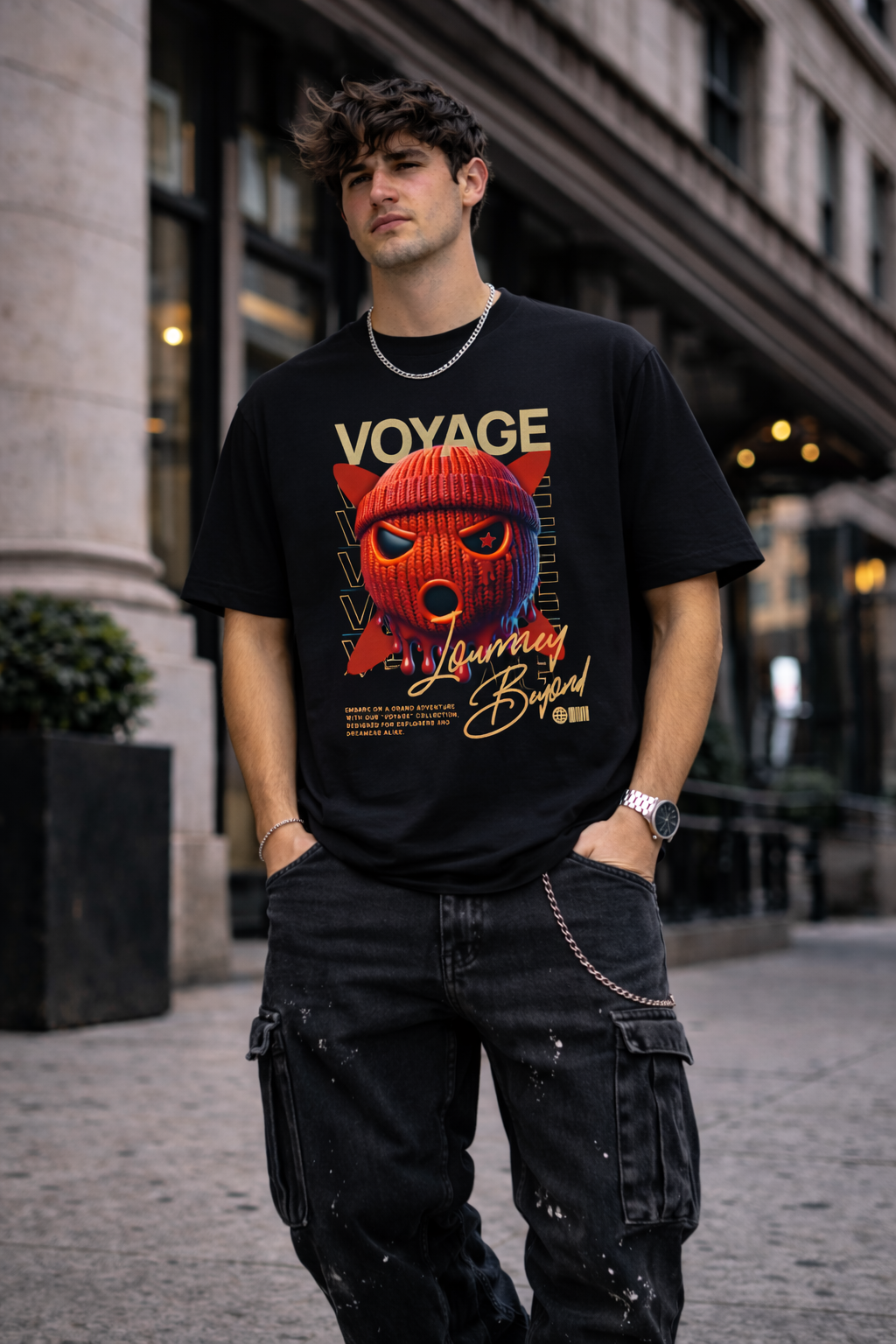 Мъжка овърсайз тениска Vision Flow– streetwear  | Brave88