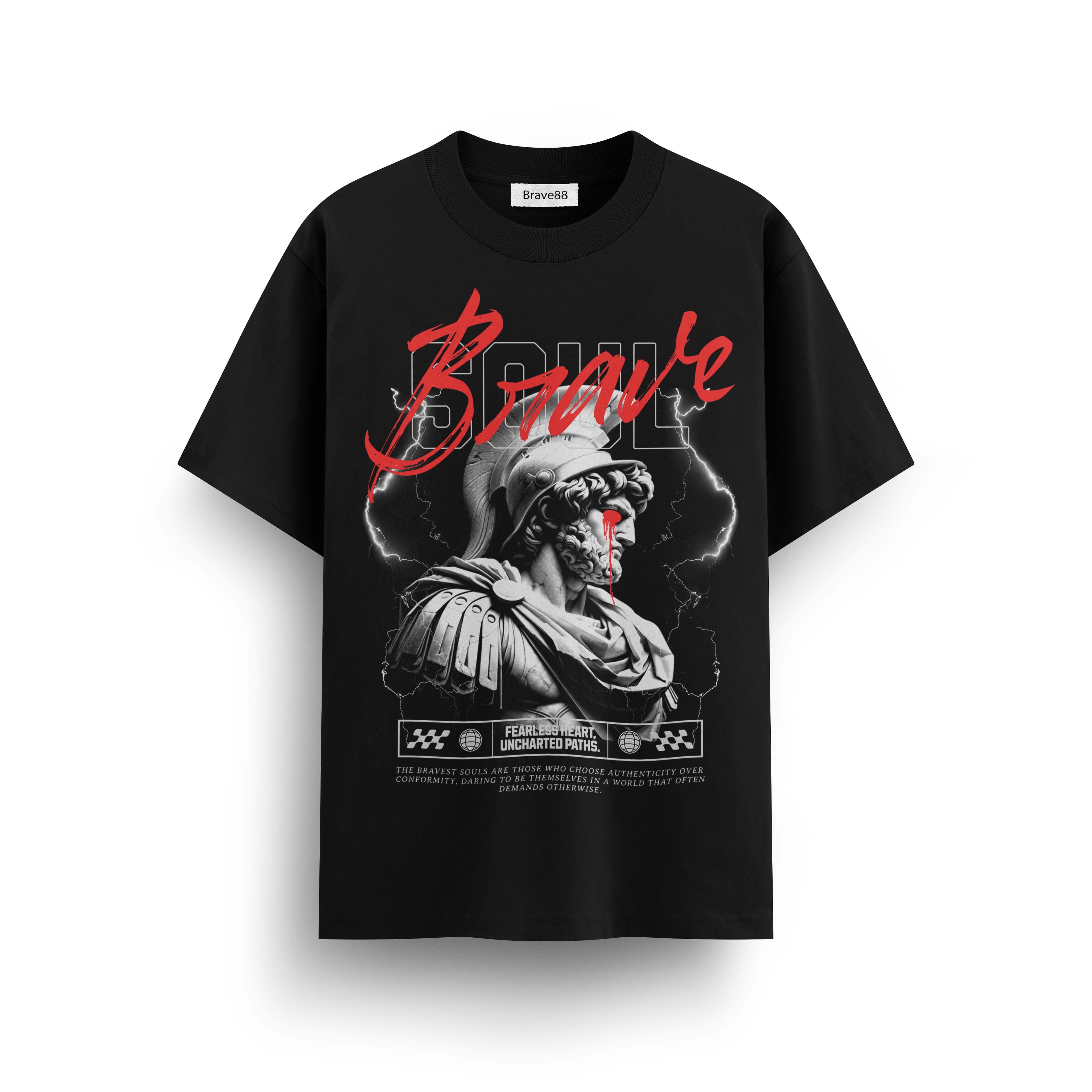 Мъжка овърсайз тениска Brave Spirit– streetwear  | Brave88