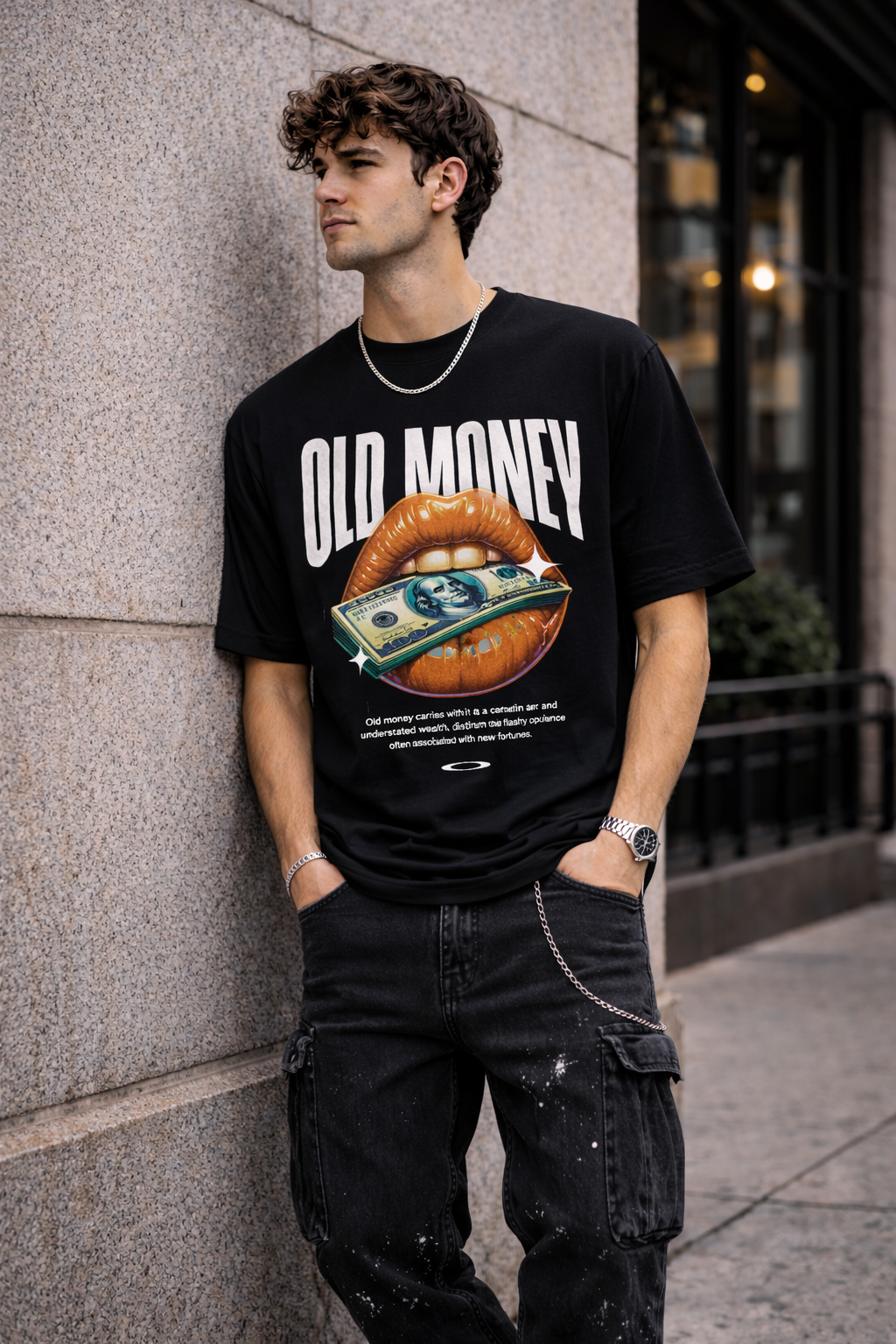 Мъжка овърсайз тениска Old Money – streetwear  | Brave88