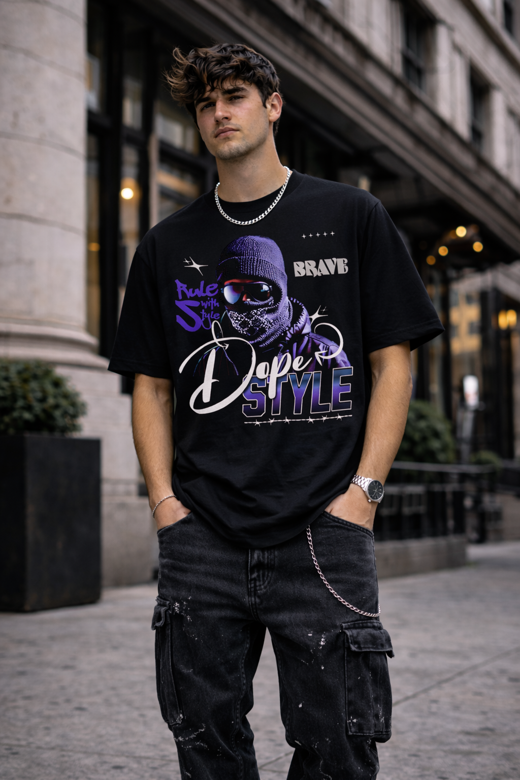 Мъжка овърсайз тениска Urban Style Vibe – streetwear  | Brave88