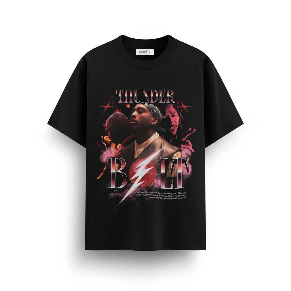 Мъжка овърсайз тениска Thunder Energy – streetwear  | Brave88