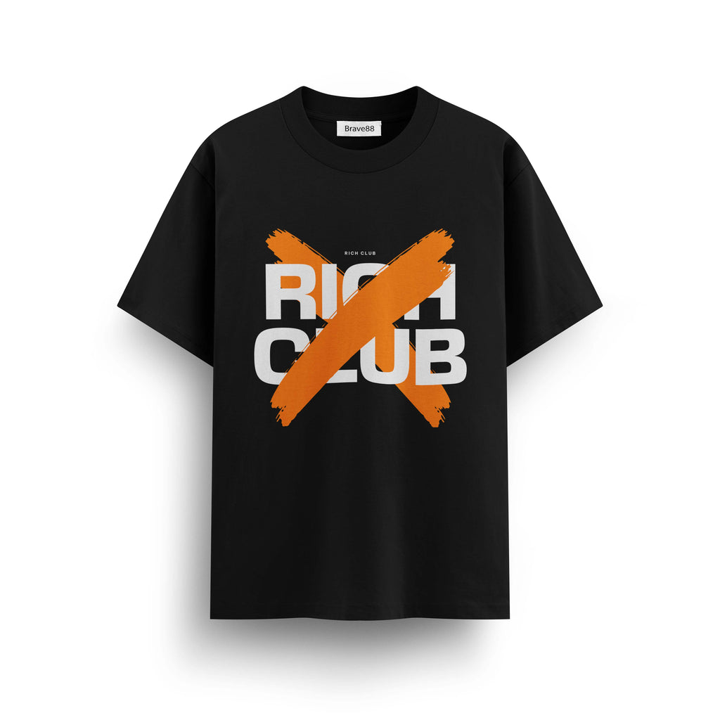 Мъжка овърсайз тениска Rich Club – streetwear  | Brave88