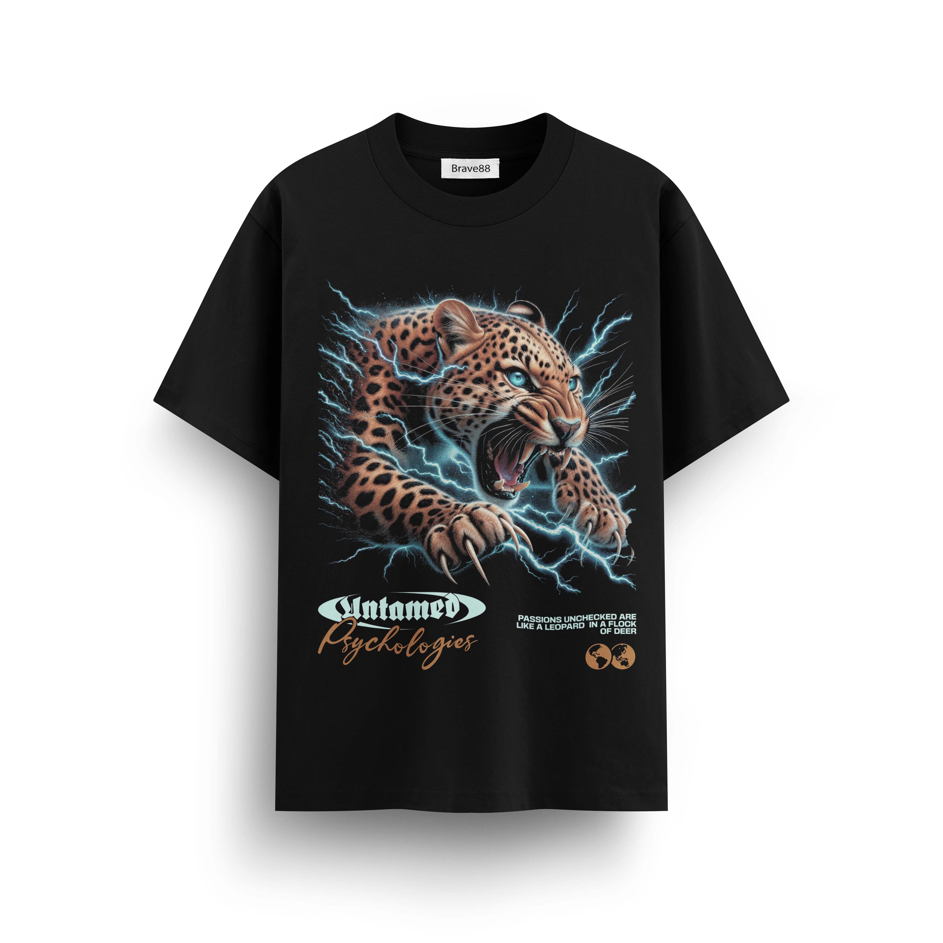 Мъжка овърсайз тениска Fearless Instinct – streetwear  | Brave88