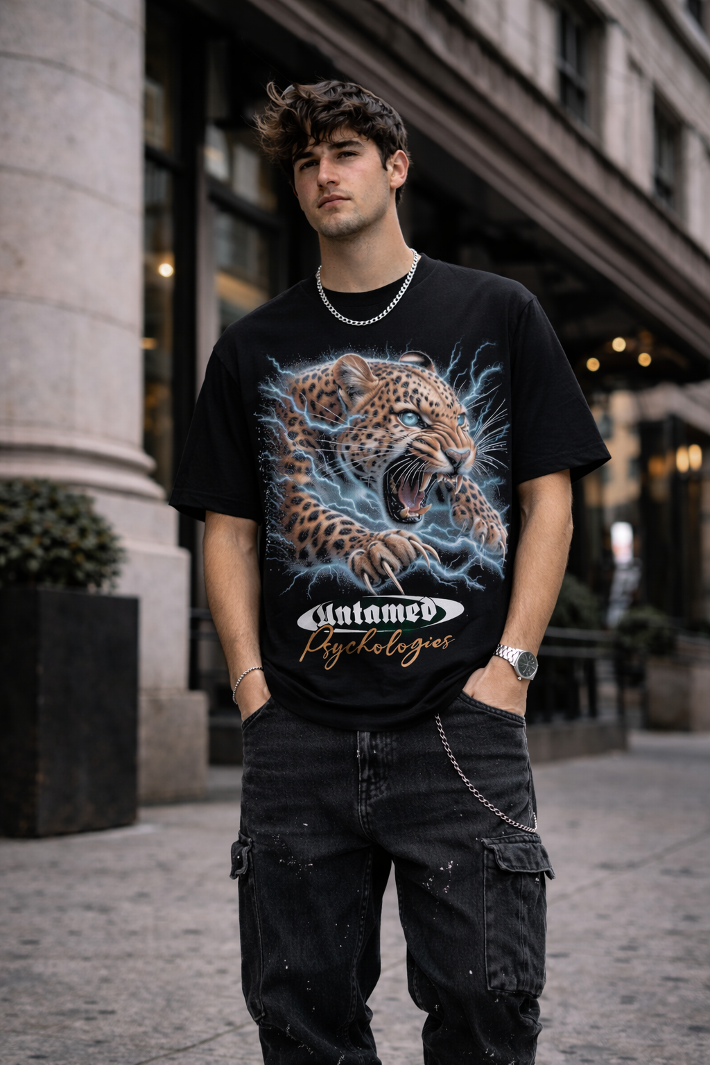 Мъжка овърсайз тениска Fearless Instinct – streetwear  | Brave88