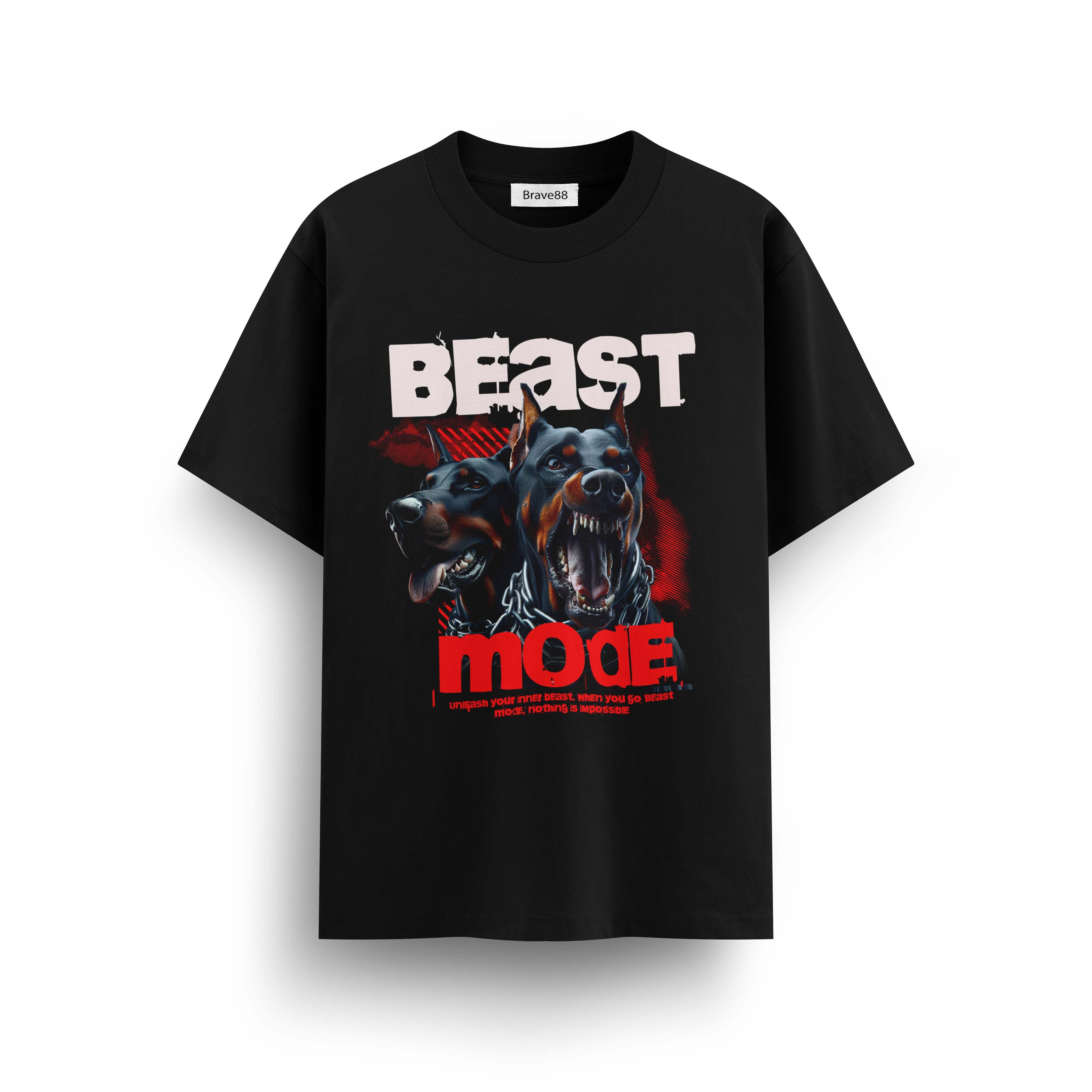 Мъжка овърсайз тениска Beast Mode– streetwear  | Brave88