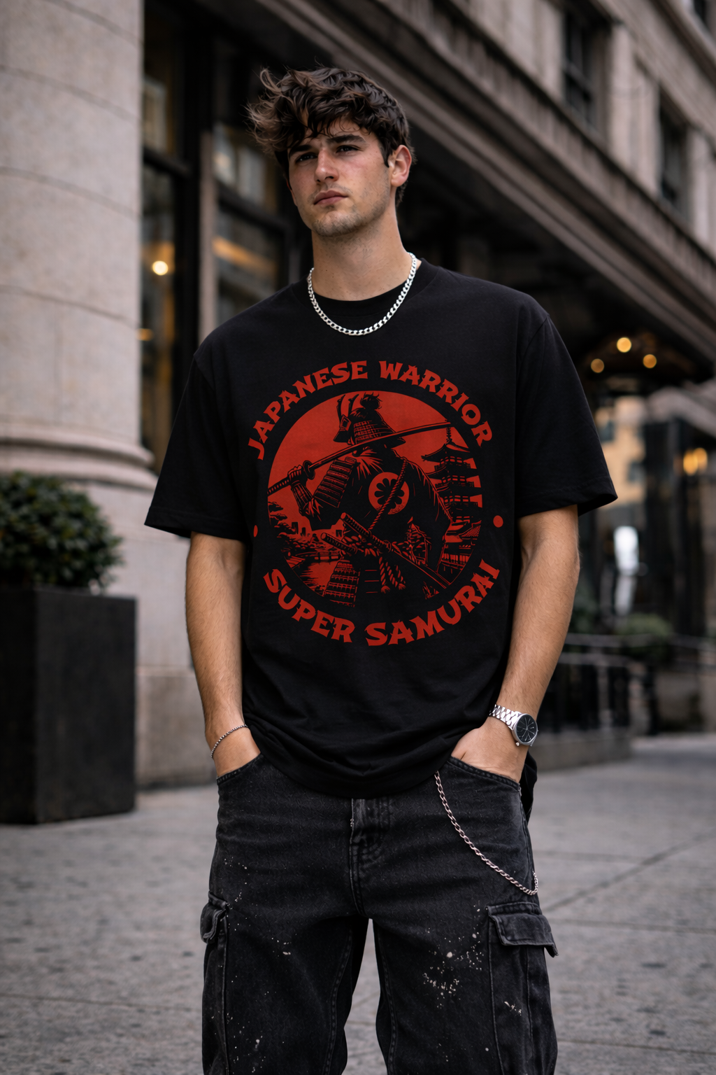 Мъжка овърсайз тениска Samurai - streetwear | Brave88