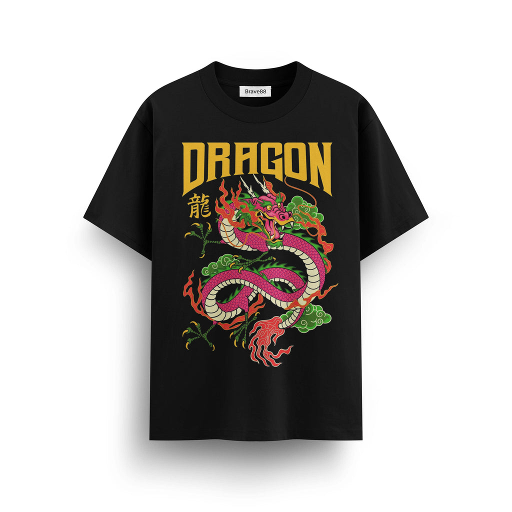 Мъжка овърсайз тениска Dragon Spirit – streetwear  | Brave88