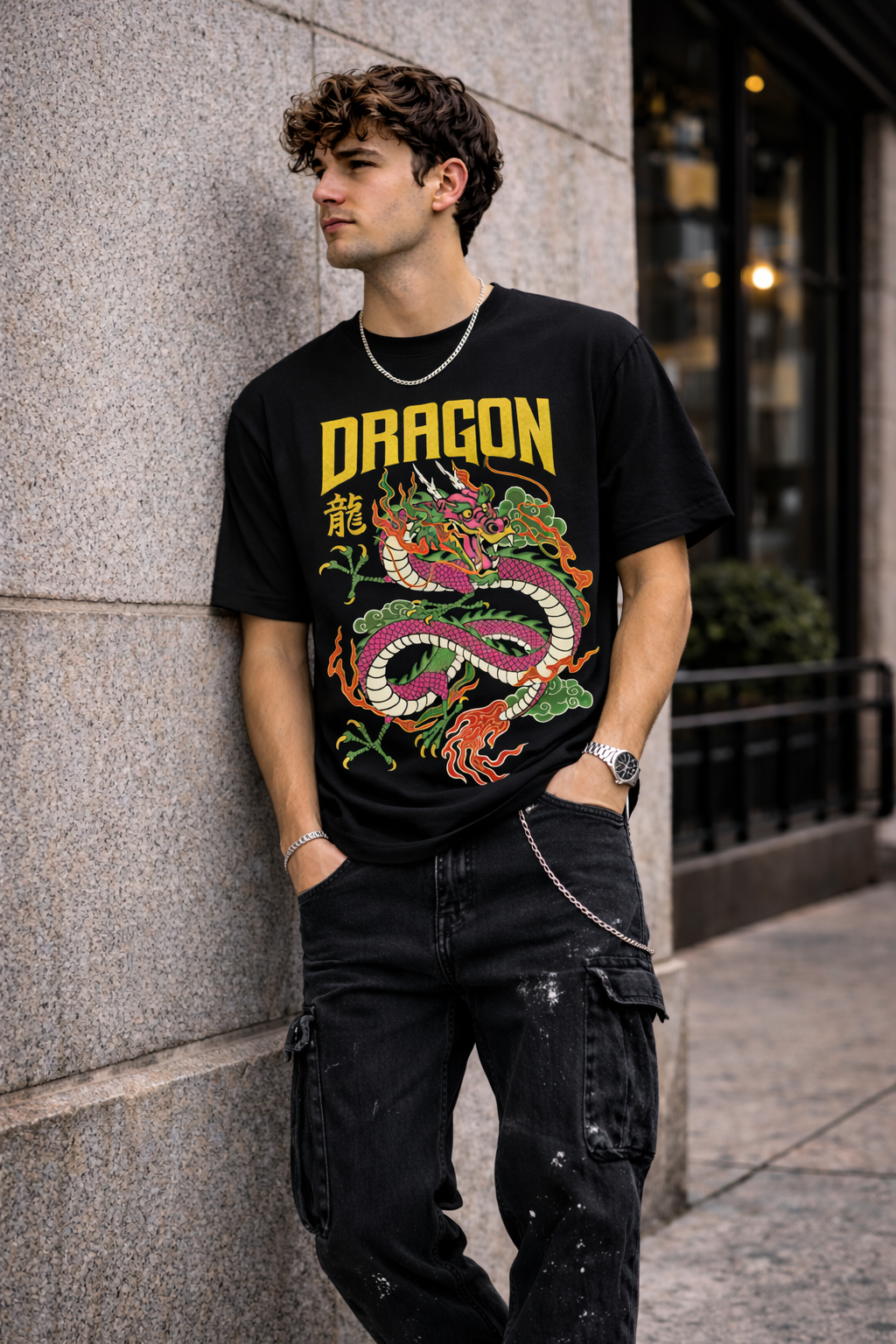 Мъжка овърсайз тениска Dragon Spirit – streetwear  | Brave88