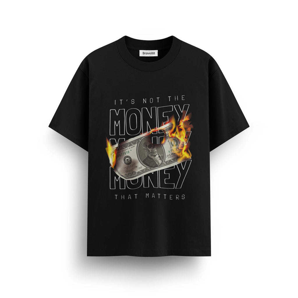 Мъжка овърсайз тениска Mind Over Money – streetwear  | Brave88