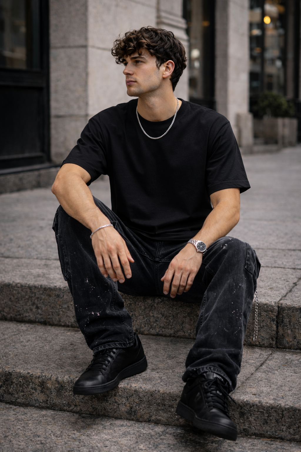 Мъжка овърсайз тениска Street Wealth – streetwear  | Brave88