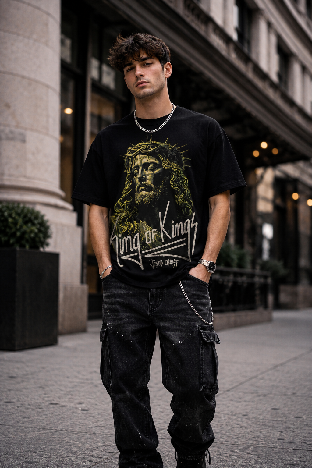 Мъжка овърсайз тениска King of Kings  – streetwear  | Brave88