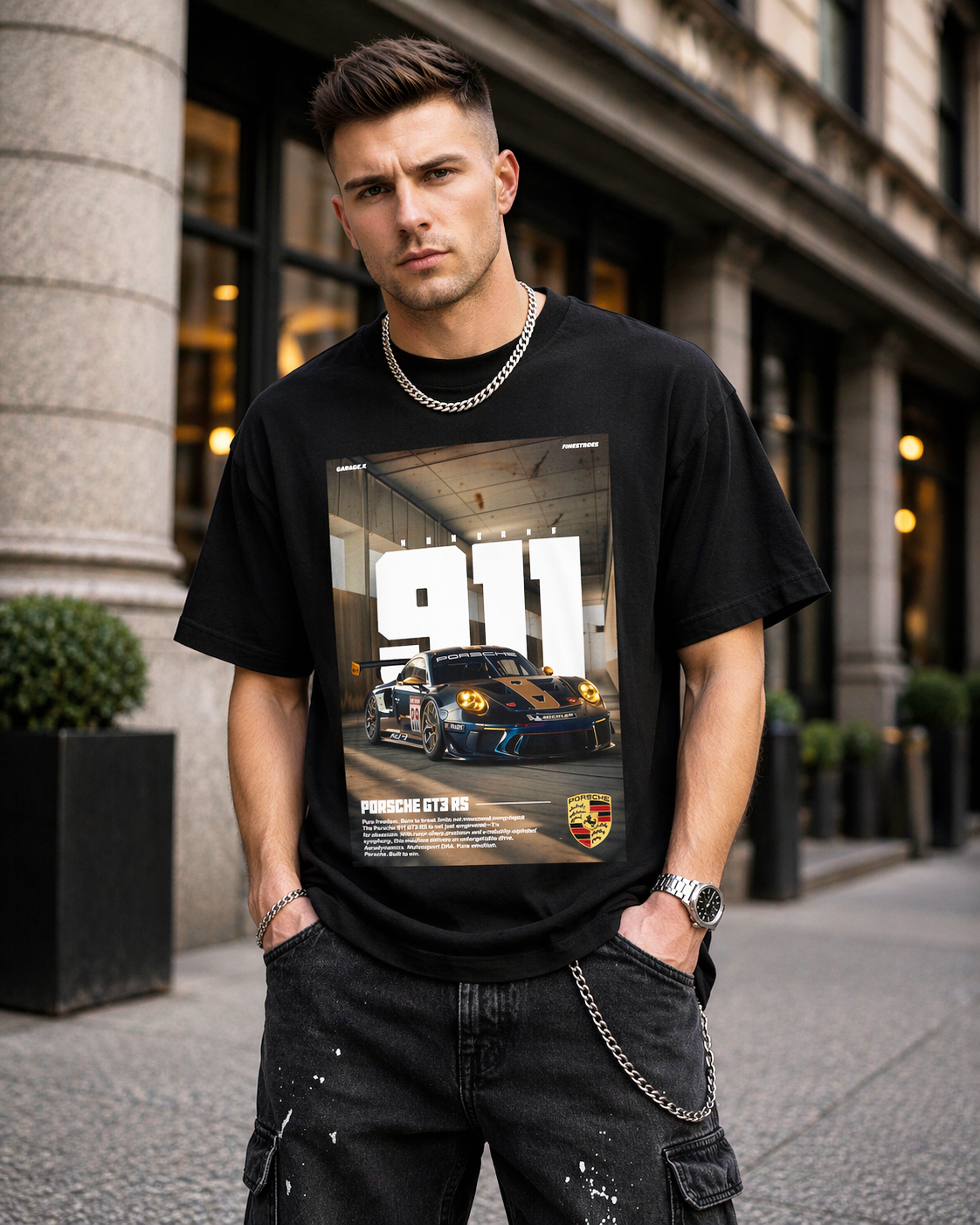 Мъжка овърсайз тениска Street Racer 911 – streetwear  | Brave88